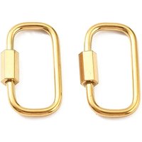 Carabine de verrouillage en acier inoxydable 304 avec plaquage or 18K — Accessoires pour bijoux