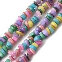 Perles de Coquillage d'Eau Douce Naturelles, Nuggets Teints, Couleurs Mélangées — Perles à bijoux