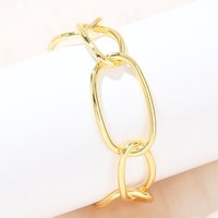 Bracelets Cuff Oval en Laiton pour Femmes - Plaqué Or 18K