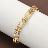 Ion Plating 304 Stainless Steel Textured Oval Link Bracelet for Women