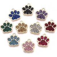 Pendentif en forme de patte de chat en or léger avec paillettes — Breloques et pendentifs