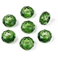 Perles Européennes en Verre Peintes au Four, Rondelle, Verte — Perles à bijoux
