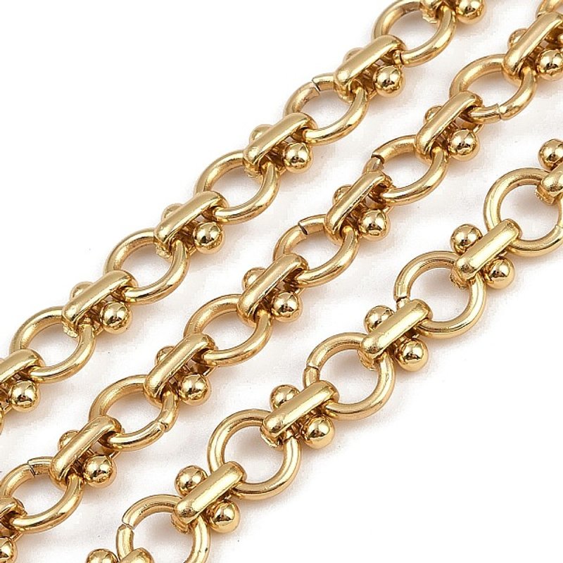 304 Stainless Steel Unwelded Round Link Chains with Spool, Golden — Chains, Wire & Cord