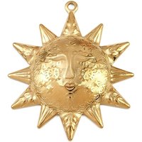 Pendentifs en Acier Inoxydable 304, Pendentif Soleil Plaqué Or 18K — Breloques et pendentifs