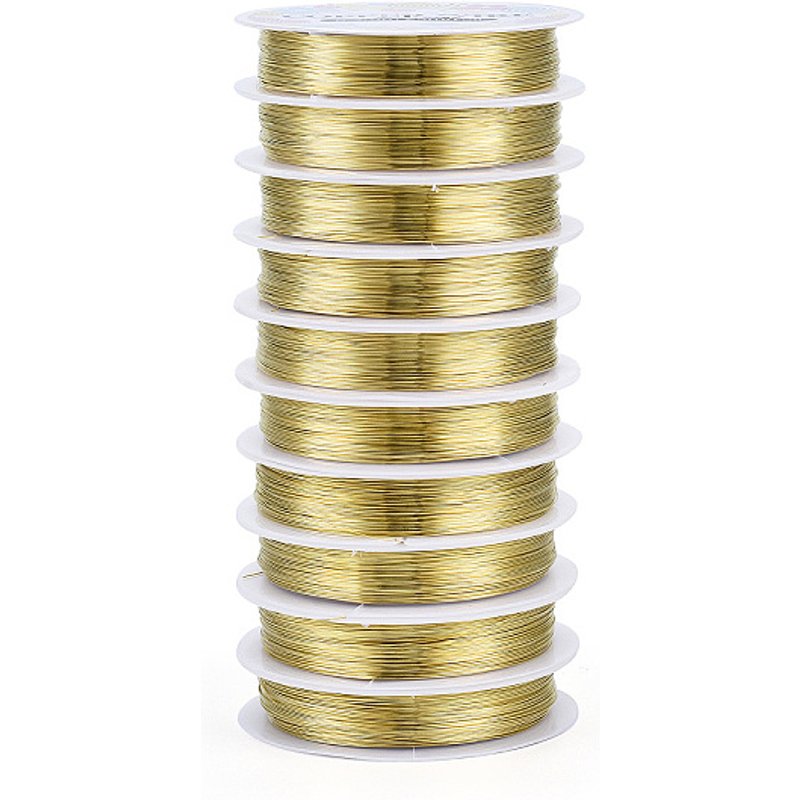 Round Copper Jewelry Wire, Nickel Free, Golden, 28 Gauge, 82.02 Feet — Chains, Wire & Cord