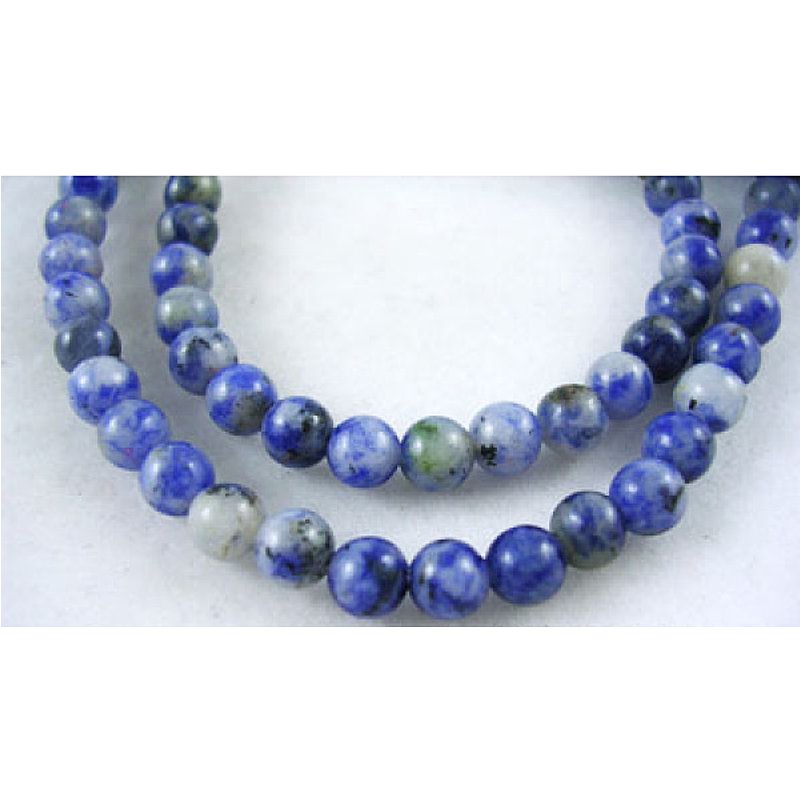 Perles de Gemmes en Jaspe Bleu Tacheté Naturel, 4mm, 87pcs/fil — Perles à bijoux