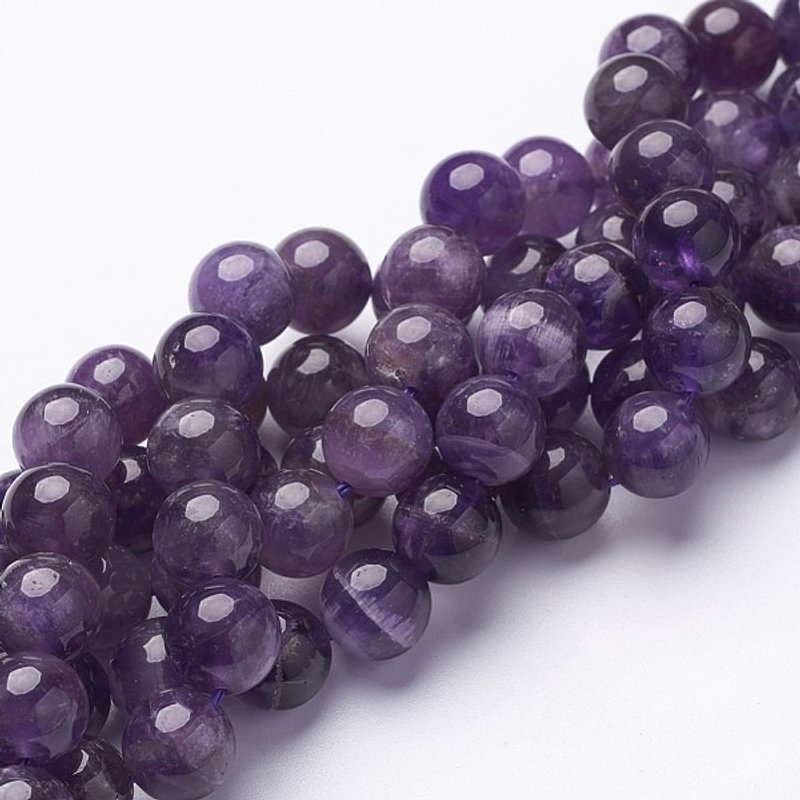 Brins de perles d'améthyste rondes, 10mm, 38pcs, 15.5 pouces — Perles à bijoux