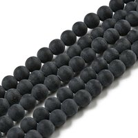 Brins de Perles en Agate Noire Naturelle de Grade A, 4mm, Teintées et Chauffées — Perles à bijoux