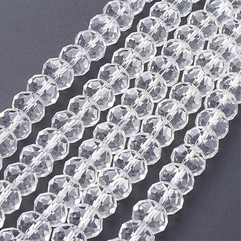 Perles en Verre Rondelle Facettées Anti-Oxydation pour Artisanat — Perles à bijoux
