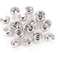 Couvre-billes en laiton, sans nickel, couleur platine, 4 mm de diamètre — Perles à bijoux