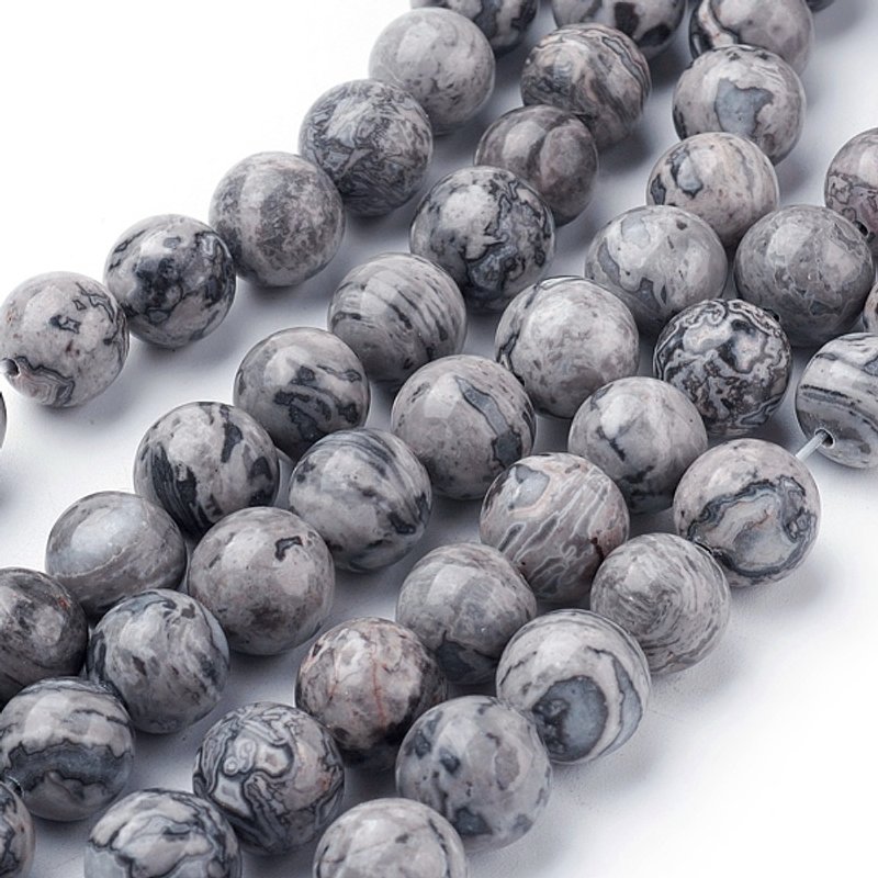 Natural Picasso Jasper Beads Strands, Round, 10mm, 15 inch — Jewelry Beads