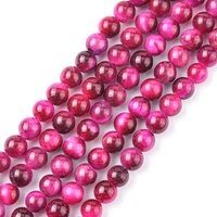 Natural Rose Tiger Eye Beads Strands, Dyed & Heated, 6mm — Jewelry Beads