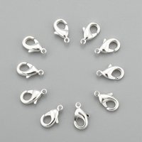 Brass Lobster Claw and Parrot Trigger Clasps, Silver, 10x5x3mm — Jewelry Findings
