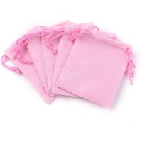 Sacs en Velours avec Cordon pour Bijoux et Cadeaux, Rose Fuchsia, 9x7cm