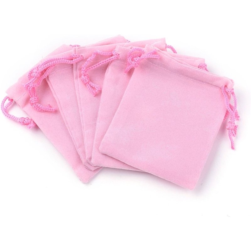 Sacs en Velours avec Cordon pour Bijoux et Cadeaux, Rose Fuchsia, 9x7cm — Rangement et présentation