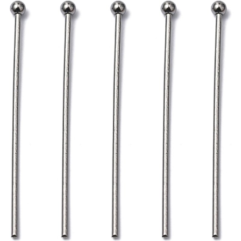 Épingles à tête ronde en acier inoxydable 304 résistant au ternissement, 30x0.7mm — Accessoires pour bijoux
