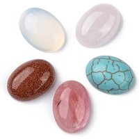 Oval Mixed Stone Gemstone Cabochons, 18x13x6mm