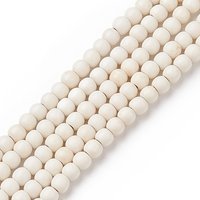 Brins de perles en turquoise synthétique, teint, rond, blanc, 4mm — Perles à bijoux