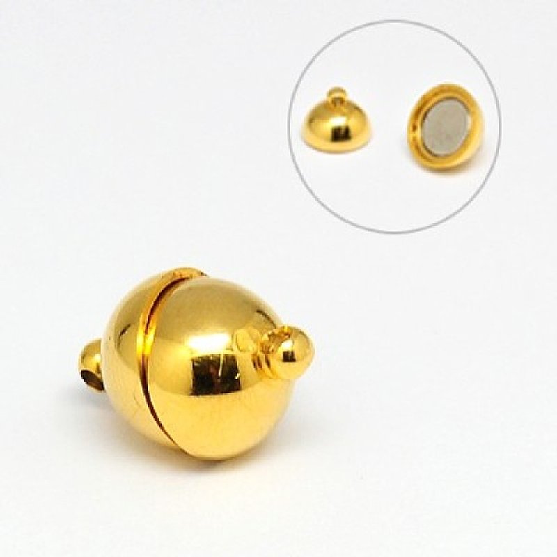 Attaches magnétiques en acier inoxydable 304 avec boucles, dorés, 15x10mm — Accessoires pour bijoux