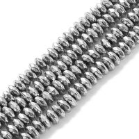 Brins de perles en hématite synthétique électroplaquée, facettées — Perles à bijoux