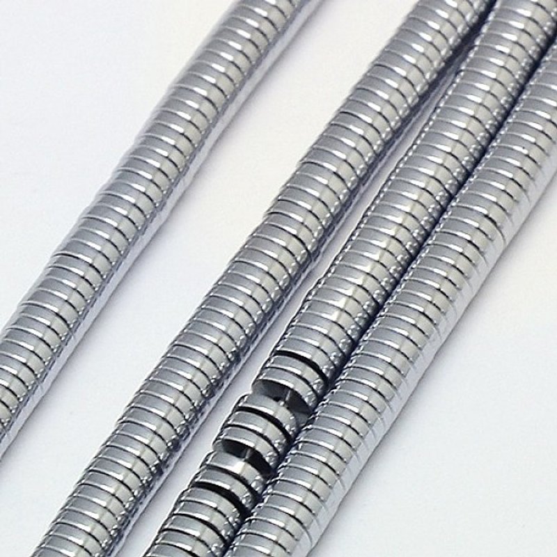 Electroplate Non-magnetic Synthetic Hematite Heishi Beads Strands — Jewelry Beads