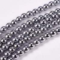 Electroplate Non-magnetic Synthetic Hematite Beads Strands, 3mm — Jewelry Beads