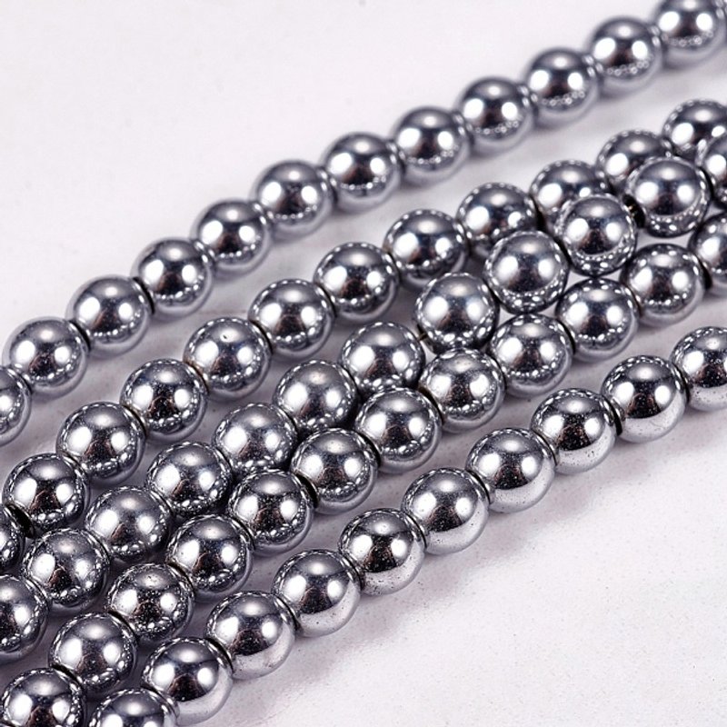 Brins de perles en hématite synthétique électroplaquée non magnétique, 3mm — Perles à bijoux