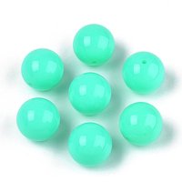 Perles acryliques chunkies fluorescentes, rondes, turquoise, 20mm — Perles à bijoux