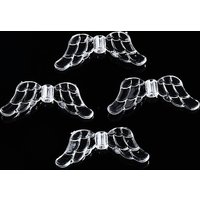 Transparent Clear Acrylic Faceted Wing Beads, 29x12x3.5mm
