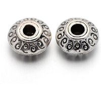 Tibetan Style Alloy Beads, Lead Free, Bicone, Antique Silver — Jewelry Beads