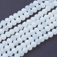 Fils de perles d'opalite, rondes facettées, 4mm, trou de 1mm, 87-93pcs — Perles à bijoux