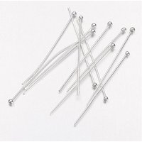 Epingles à Tête Ronde en Laiton Plaqué Argent, 30mm, 22 Gauge — Accessoires pour bijoux