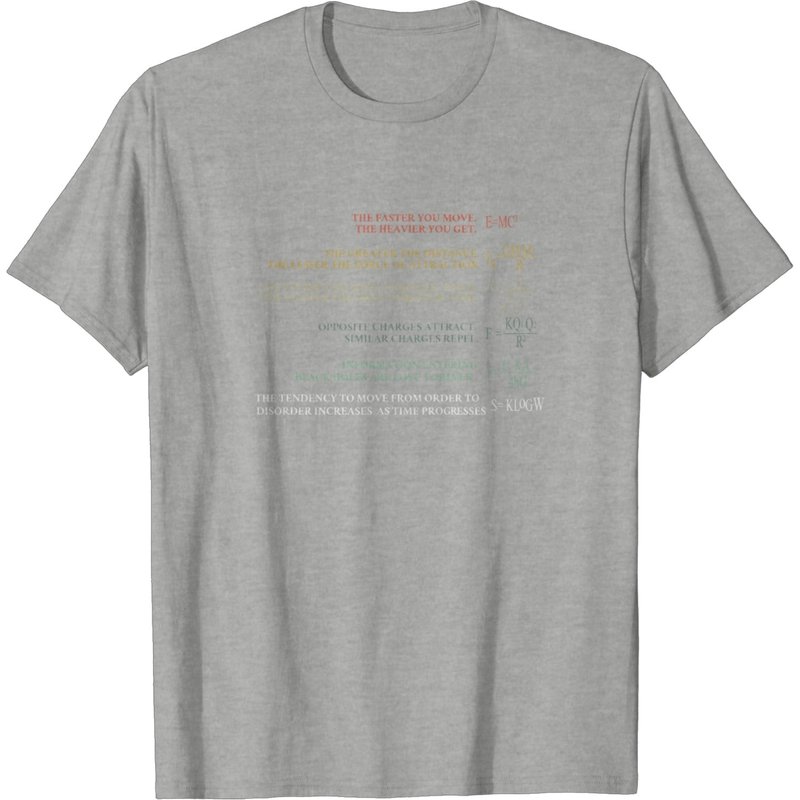 T-shirt pour hommes avec équations de formules scientifiques et physiques