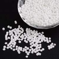 8/0 Opaque Round Glass Seed Beads, White, 3mm Diameter