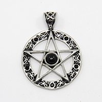 Men's Vintage 304 Stainless Steel Ring with Pentagram Pendants