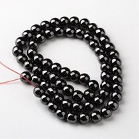 Non-Magnetic Synthetic Hematite Beads Strands, Black, 6mm, 16inch