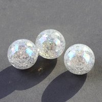 AB Color Transparent Crackle Round Acrylic Beads, Clear AB, 20mm