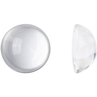 Cabochons en verre transparent demi-ronds, clairs, 24-25x11-12mm