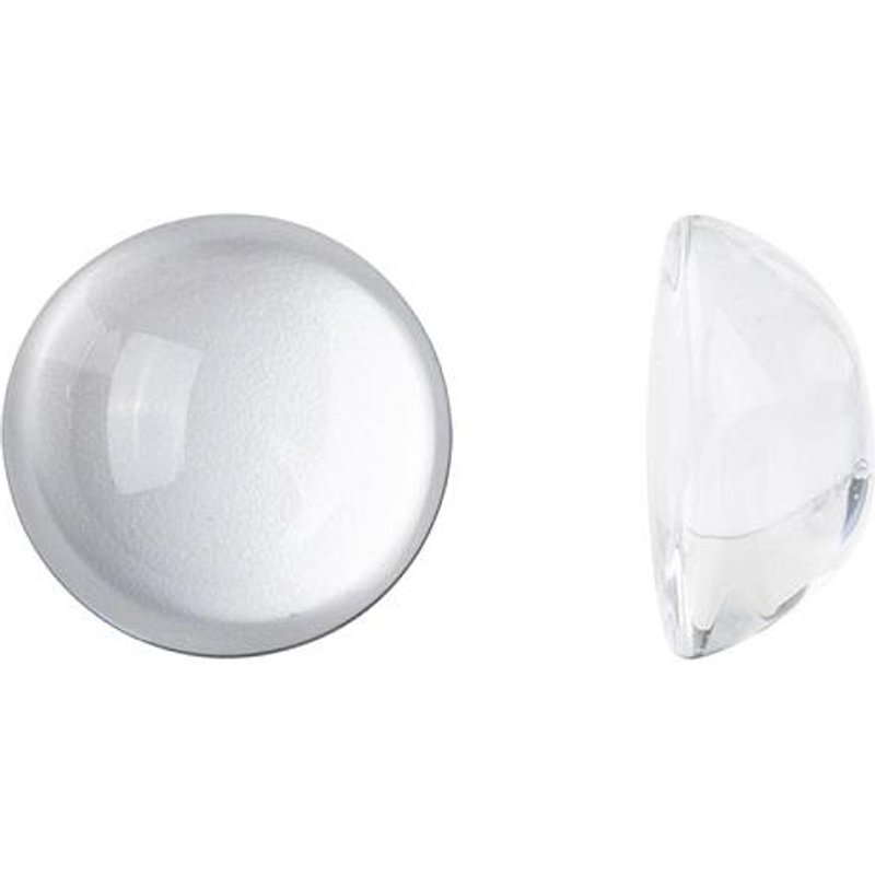 Cabochons en verre transparent demi-ronds, clairs, 24-25x11-12mm — Pierres précieuses en vrac