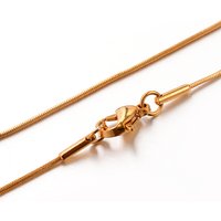 304 Stainless Steel Snake Chain Necklace, Golden, 17.7 Inch (45cm)