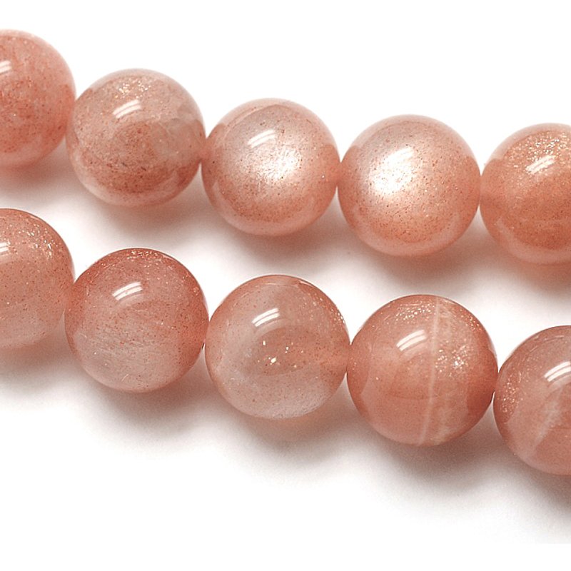 Brins de perles rondes en pierre précieuse naturelle Sunstone AAA, 4mm — Perles à bijoux