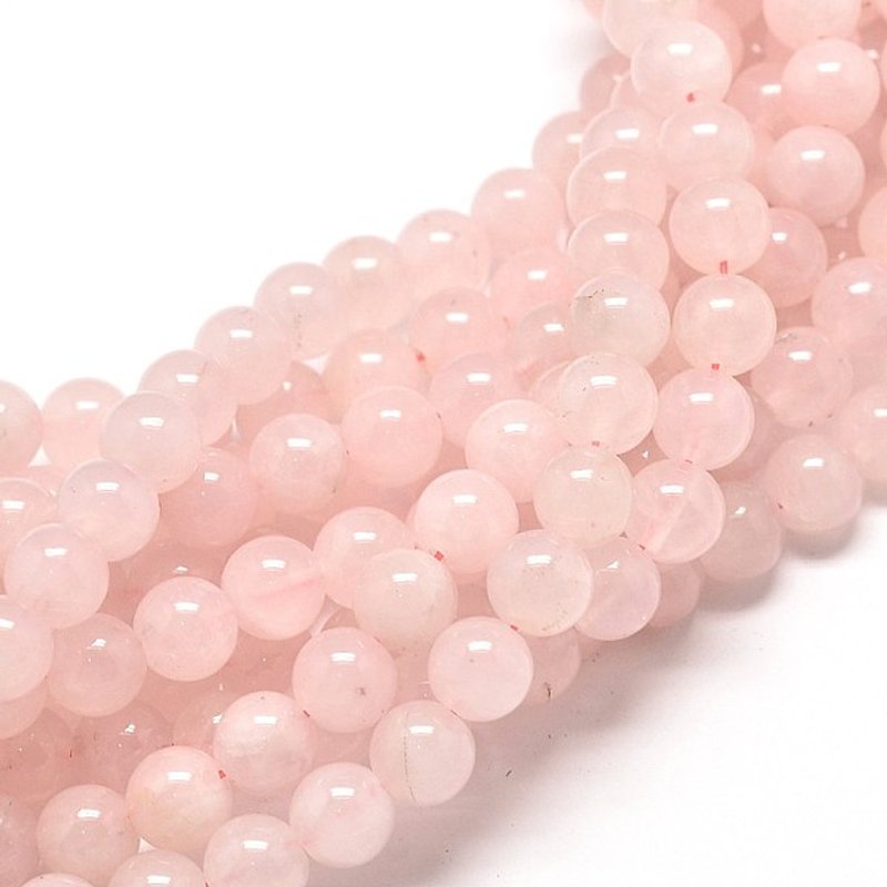 Brins de perles rondes en quartz rose naturel, 4mm, 90pcs, 15 pouces — Perles à bijoux