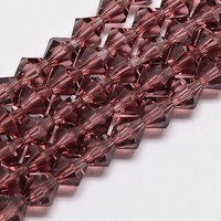 Brins de perles en verre biconiques imitation cristal autrichien - Rouge violet moyen — Perles à bijoux