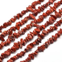 Fils de perles en chip de jaspe rouge naturel, 5-8mm, 31.5 pouces — Perles à bijoux