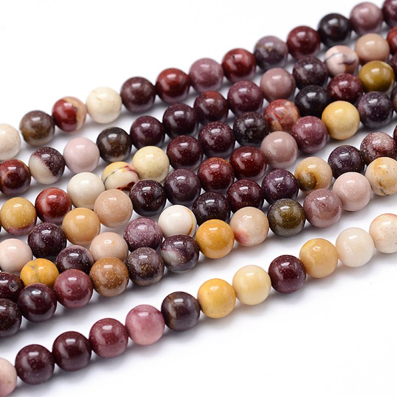 Natural Mookaite Beads Strands, 8mm Diameter, 15 Inch Length — Jewelry Beads