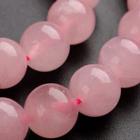 Round Natural Rose Quartz Gemstone Bead Strands, 10mm, 38pcs — Jewelry Beads