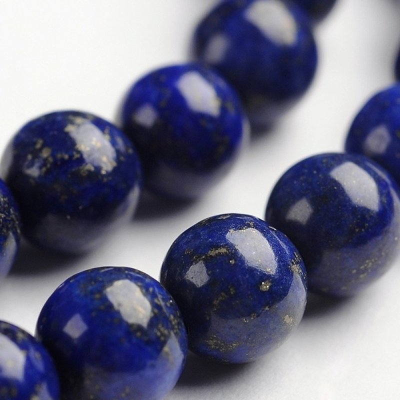 Fil de perles en lapis-lazuli teinté et naturel, 6mm — Perles à bijoux