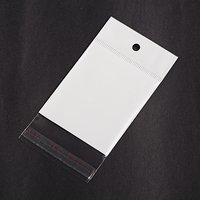 Rectangle Cellophane Bags, White, 12x6.1cm, 0.1mm Thickness