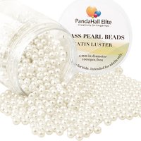 Pearlized Eco-Friendly Dyed Glass Pearl Round Beads, Beige, 4-4.5mm