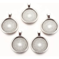 Réglages de cabochon en alliage de style tibétain, argent antique — Accessoires pour bijoux